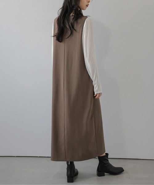 La-gemme（ラジェム）の「プリーツスリーブ Iラインワンピース/上品/ロング丈（ワンピース・レディース・ブラウン/ネイビー/ブラック・フリー）」の10枚目の写真
