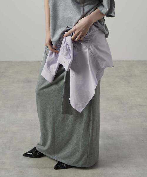 CONVERSE TOKYO(コンバーストウキョウ)の「【HL】JERSEY GATHERED RIBBON SKIRT(スカート・レディース・グレー/ブラック・FREE)」の14枚目の写真