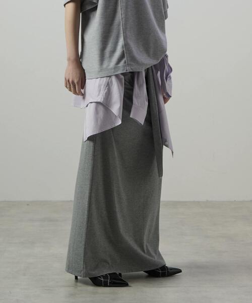 CONVERSE TOKYO(コンバーストウキョウ)の「【HL】JERSEY GATHERED RIBBON SKIRT(スカート・レディース・グレー/ブラック・FREE)」の15枚目の写真