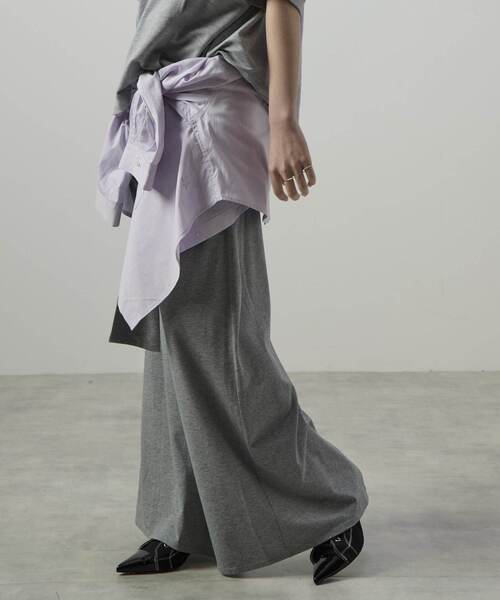 CONVERSE TOKYO(コンバーストウキョウ)の「【HL】JERSEY GATHERED RIBBON SKIRT(スカート・レディース・グレー/ブラック・FREE)」の16枚目の写真