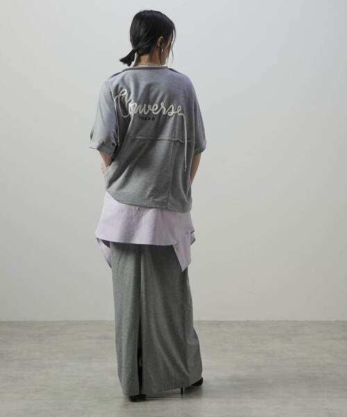 CONVERSE TOKYO(コンバーストウキョウ)の「【HL】JERSEY GATHERED RIBBON SKIRT(スカート・レディース・グレー/ブラック・FREE)」の19枚目の写真