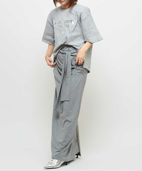 CONVERSE TOKYO(コンバーストウキョウ)の「【HL】JERSEY GATHERED RIBBON SKIRT(スカート・レディース・グレー/ブラック・FREE)」の22枚目の写真