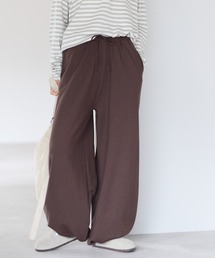 【gossara ゆるっと穿ける】裾ドロストニットパンツ
