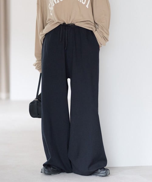 gossara(ゴサラ)の「【gossara ゆるっと穿ける】裾ドロストニットパンツ(その他パンツ・レディース・ブラック/グレー/ブラウン・FREE)」の2枚目の写真