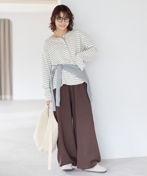 gossara(ゴサラ)の「【gossara ゆるっと穿ける】裾ドロストニットパンツ(その他パンツ・レディース・ブラック/グレー/ブラウン・FREE)」の5枚目の写真