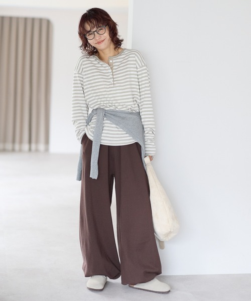 gossara(ゴサラ)の「【gossara ゆるっと穿ける】裾ドロストニットパンツ(その他パンツ・レディース・ブラック/グレー/ブラウン・FREE)」の7枚目の写真