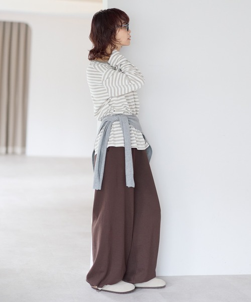 gossara(ゴサラ)の「【gossara ゆるっと穿ける】裾ドロストニットパンツ(その他パンツ・レディース・ブラック/グレー/ブラウン・FREE)」の9枚目の写真