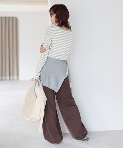 gossara(ゴサラ)の「【gossara ゆるっと穿ける】裾ドロストニットパンツ(その他パンツ・レディース・ブラック/グレー/ブラウン・FREE)」の10枚目の写真