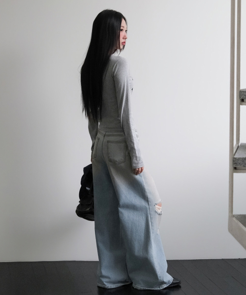 muahmuah（ムーアムーア）の「ドットパッチロゴ 長袖Tシャツ [グレー]（Tシャツ/カットソー・レディース・その他・FREE）」の11枚目の写真