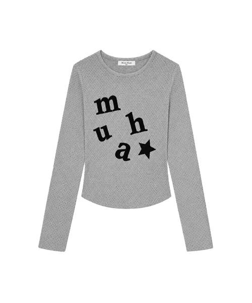 muahmuah（ムーアムーア）の「ドットパッチロゴ 長袖Tシャツ [グレー]（Tシャツ/カットソー・レディース・その他・FREE）」の14枚目の写真