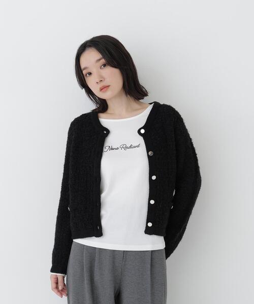 NATURAL BEAUTY BASIC(ナチュラルビューティーベーシック)の「ツイーディーカーディガン(カーディガン/ボレロ・レディース・ブラウン/ブラック/ベージュ系その他・FREE)」の5枚目の写真