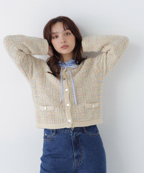 NATURAL BEAUTY BASIC(ナチュラルビューティーベーシック)の「ツイーディーカーディガン(カーディガン/ボレロ・レディース・ブラウン/ブラック/ベージュ系その他・FREE)」の13枚目の写真