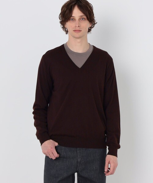 TOMORROWLAND (トゥモローランド)の「TOMORROWLAND tricot スーパーファインメリノウール Vネックニット S-WOOL(ニット/セーター・メンズ・チャコールグレー/ブラック/ボルドー/ネイビー・S/M/L)」の6枚目の写真