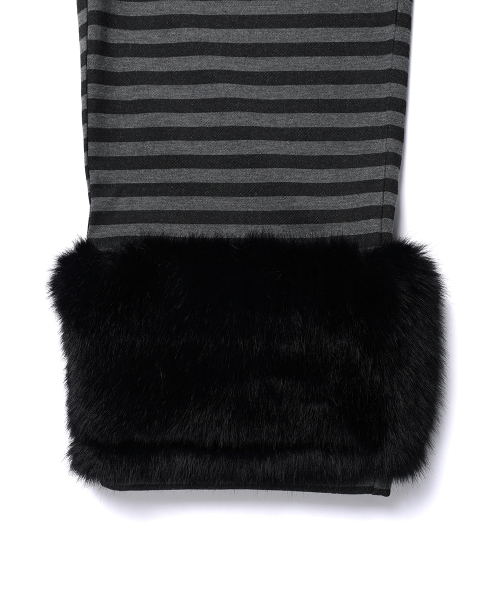 Cavish（カビシ）の「STRIPED FUR KITTEN WIDE SWEAT PANTS BLACK(CV2GFFPA01A)（スウェットパンツ・レディース・ブラック・SMALL/MEDIUM）」の10枚目の写真