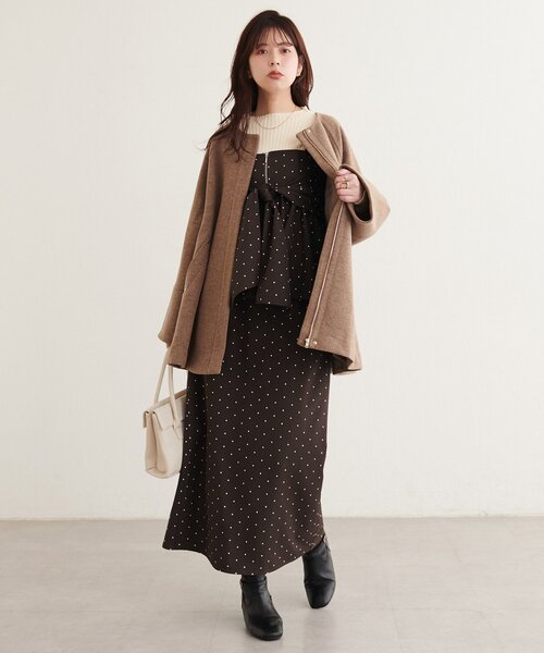 natural couture(ナチュラルクチュール)の「<osono>2WAYビスチェ付きスカート(スカート・レディース・その他1/ブラウン/チャコールグレー・MEDIUM/LARGE)」の11枚目の写真