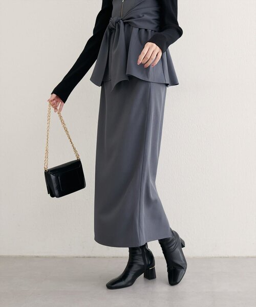 natural couture(ナチュラルクチュール)の「<osono>2WAYビスチェ付きスカート(スカート・レディース・その他1/ブラウン/チャコールグレー・MEDIUM/LARGE)」の17枚目の写真