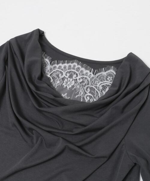SENSE OF PLACE by URBAN RESEARCH（センスオブプレイスバイアーバンリサーチ）の「レースレイヤードドレープトップ（Tシャツ/カットソー・レディース・ピンク/オフホワイト/チャコールグレー・ONE）」の7枚目の写真