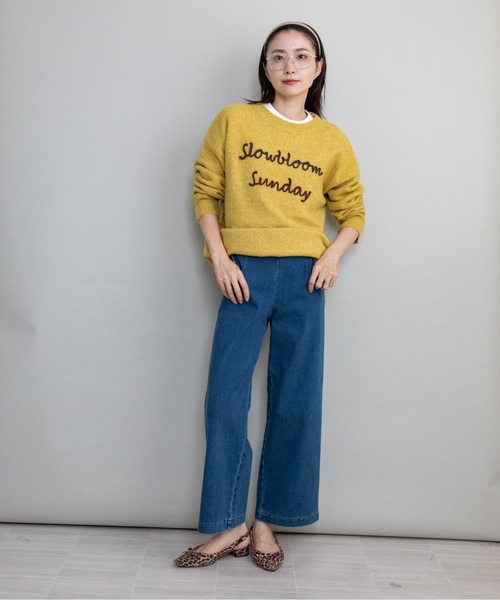 lodie（ロディ）の「”slowbloom"ロゴ刺繍ニット（ニット/セーター・レディース・アイボリー/ブルー/イエロー/グレー・FREE）」の19枚目の写真