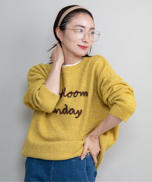 lodie（ロディ）の「”slowbloom"ロゴ刺繍ニット（ニット/セーター・レディース・アイボリー/ブルー/イエロー/グレー・FREE）」の20枚目の写真