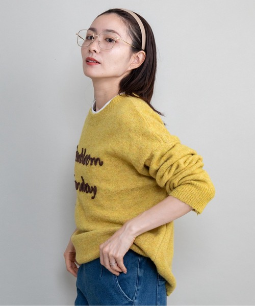 lodie（ロディ）の「”slowbloom"ロゴ刺繍ニット（ニット/セーター・レディース・アイボリー/ブルー/イエロー/グレー・FREE）」の21枚目の写真