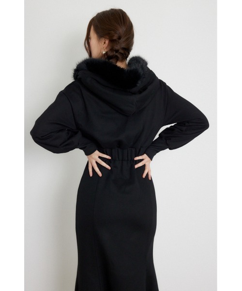 rienda(リエンダ)の「ショールカラーフードマーメイドカットワンピース 秋服 冬服(ワンピース・レディース・ホワイト/ベージュ/ブラック・SMALL/MEDIUM)」の9枚目の写真