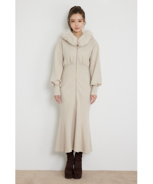 rienda(リエンダ)の「ショールカラーフードマーメイドカットワンピース 秋服 冬服(ワンピース・レディース・ホワイト/ベージュ/ブラック・SMALL/MEDIUM)」の19枚目の写真