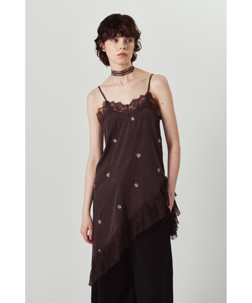 Knuth Marf(クヌースマーフ)の「lace cami dress(ワンピース・レディース・ブラウン/ブラック・FREE)」の1枚目の写真