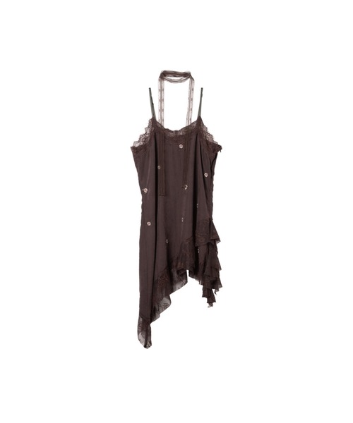 Knuth Marf(クヌースマーフ)の「lace cami dress(ワンピース・レディース・ブラウン/ブラック・FREE)」の3枚目の写真
