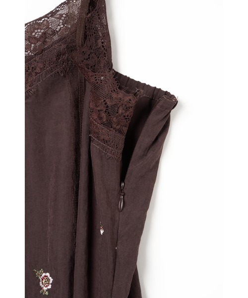 Knuth Marf(クヌースマーフ)の「lace cami dress(ワンピース・レディース・ブラウン/ブラック・FREE)」の9枚目の写真
