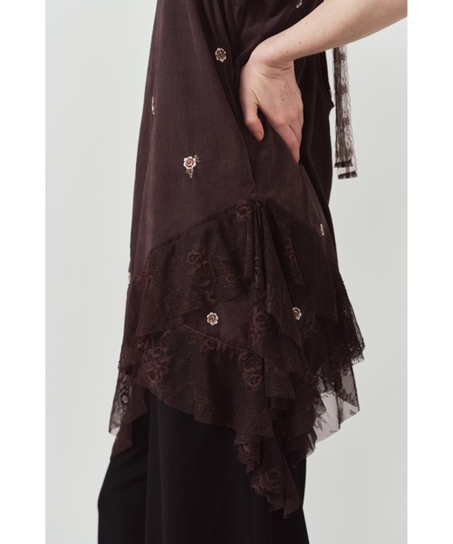 Knuth Marf(クヌースマーフ)の「lace cami dress(ワンピース・レディース・ブラウン/ブラック・FREE)」の16枚目の写真