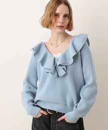 ラッフルカラープルオーバー