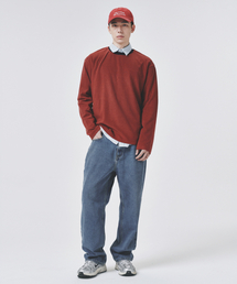 COLD BLANKET（コールドブランケット）の「レトロショートテリー コントラストネック オーバーサイズ 長袖Tシャツ レッド（Tシャツ/カットソー）」