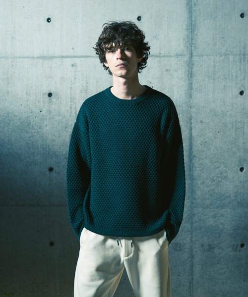 JH junhashimoto(ジェイエイチジュンハシモト)の「JH junhashimoto(ジェイエイチ ジュンハシモト)メッシュジャガードニット(ニット/セーター・メンズ・ブラック/ネイビー/グリーン・M/L/XL)」の17枚目の写真