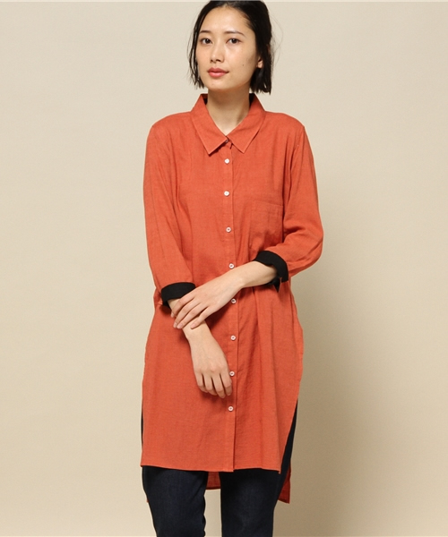 LOVELESS（ラブレス）の「【LOVELESS】WOMENS サイドスリットリネンロングシャツ（シャツ/ブラウス・レディース・ホワイト/ブラウン/ブルー・36/34）」の20枚目の写真