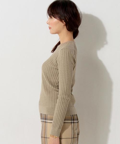 UNITED ARROWS(ユナイテッドアローズ)の「○UWBT MINI CABLE ニット(ニット/セーター・レディース・オフホワイト/ベージュ/ダークグリーン/ネイビー・FREE)」の19枚目の写真