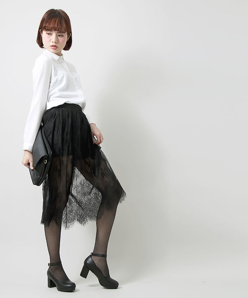 WEGO(ウィゴー)の「WEGO/2WAYシアーレースギャザースカート(スカート・レディース・ピンク/ホワイト/イエロー/ブラック/サックスブルー・FREE)」の13枚目の写真