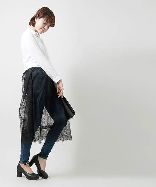 WEGO(ウィゴー)の「WEGO/2WAYシアーレースギャザースカート(スカート・レディース・ピンク/ホワイト/イエロー/ブラック/サックスブルー・FREE)」の14枚目の写真