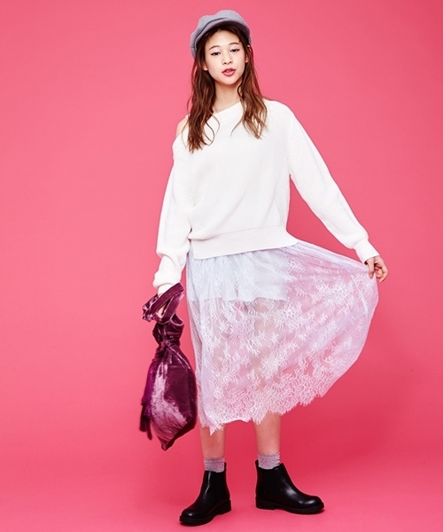 WEGO(ウィゴー)の「WEGO/2WAYシアーレースギャザースカート(スカート・レディース・ピンク/ホワイト/イエロー/ブラック/サックスブルー・FREE)」の10枚目の写真