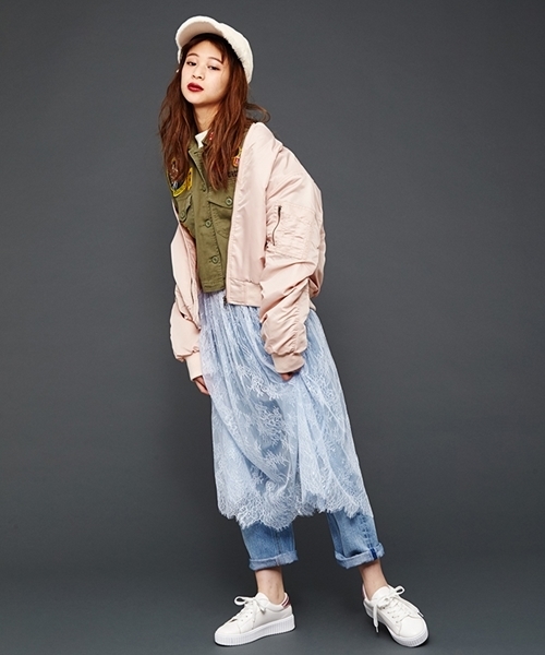 WEGO(ウィゴー)の「WEGO/2WAYシアーレースギャザースカート(スカート・レディース・ピンク/ホワイト/イエロー/ブラック/サックスブルー・FREE)」の11枚目の写真