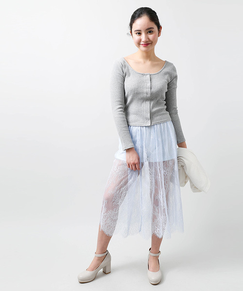 WEGO（ウィゴー）の「WEGO/2WAYシアーレースギャザースカート