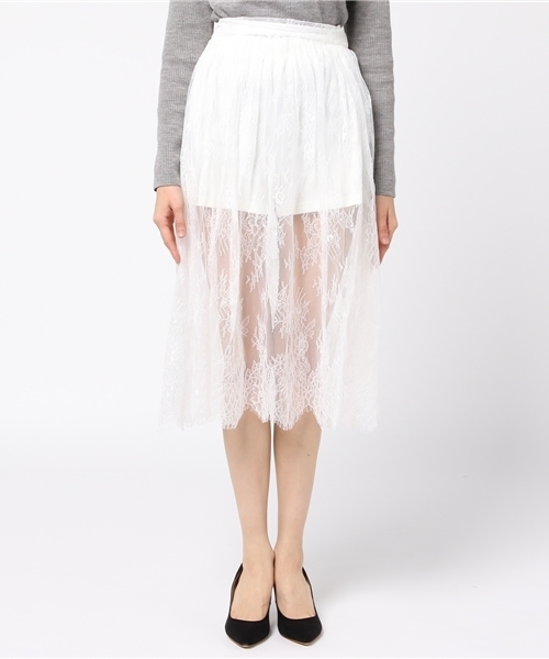 WEGO(ウィゴー)の「WEGO/2WAYシアーレースギャザースカート(スカート・レディース・ピンク/ホワイト/イエロー/ブラック/サックスブルー・FREE)」の18枚目の写真