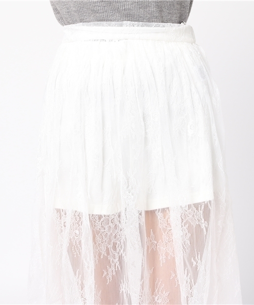 WEGO(ウィゴー)の「WEGO/2WAYシアーレースギャザースカート(スカート・レディース・ピンク/ホワイト/イエロー/ブラック/サックスブルー・FREE)」の21枚目の写真