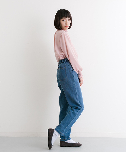 MERLOT（メルロー）の「スカラップ配色ポッケデニムパンツ2216（デニムパンツ・レディース・ネイビー/ライトブルー・SS）」の8枚目の写真