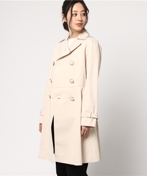 Honeys（ハニーズ）の「プリンセスラインドレストレンチコート（トレンチコート・レディース・アイボリー/ブラック×ホワイト/サックスブルー/ピンク/ベージュ・M/L）」の4枚目の写真