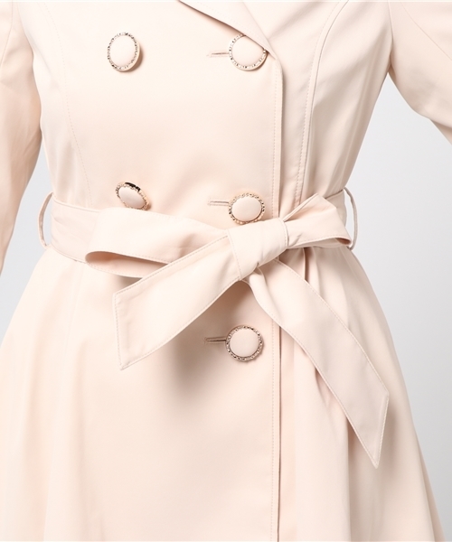 Honeys（ハニーズ）の「プリンセスラインドレストレンチコート（トレンチコート・レディース・アイボリー/ブラック×ホワイト/サックスブルー/ピンク/ベージュ・M/L）」の13枚目の写真