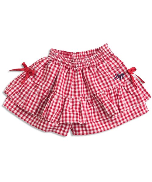 algy（アルジー）の「ギンガムチェックぺプラムキュロット（その他パンツ・キッズ・レッド/ネイビー/ブラック・SMALL/XX-SMALL/MEDIUM/X-SMALL）」の3枚目の写真