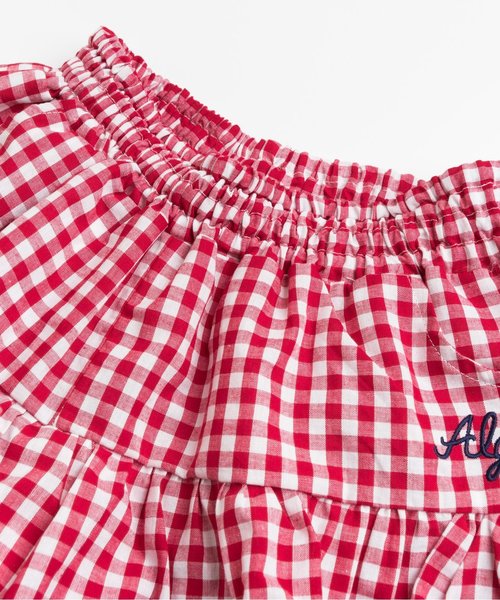 algy（アルジー）の「ギンガムチェックぺプラムキュロット（その他パンツ・キッズ・レッド/ネイビー/ブラック・SMALL/XX-SMALL/MEDIUM/X-SMALL）」の7枚目の写真
