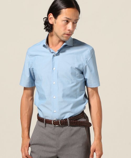 Edifice エディフィス の カッタウェイ半袖 Sax シャツ ブラウス Wear