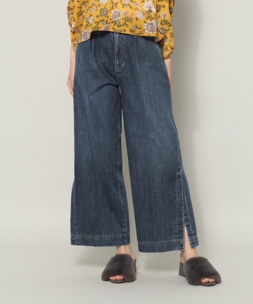 BLISS POINT(ブリスポイント)の「【Sサイズ展開】スソスリットデニムパンツ / 764548(デニムパンツ・レディース・ブラック/ネイビー・SMALL/LARGE/MEDIUM)」の1枚目の写真