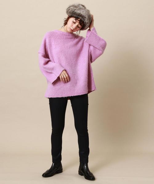 Another Edition(アナザーエディション)の「ボートネックビッグニットプルオーバー ◆(ニット/セーター・レディース・ナチュラル/コバルトブルー/ピンク・FREE)」の13枚目の写真